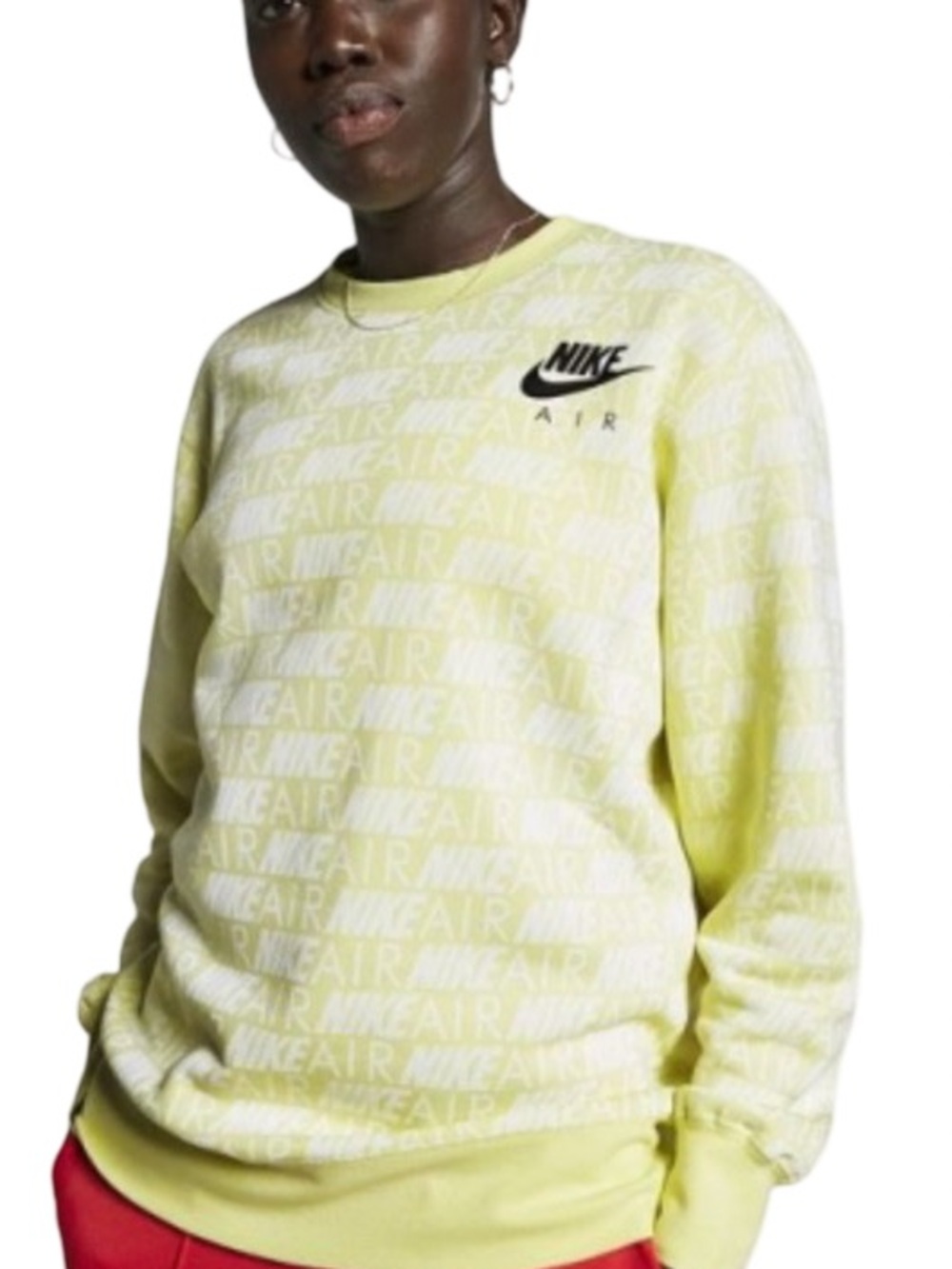 Nike | Women’s Crewneck Sweater Lime Green and Black | S